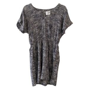 Barneys Co-Op White Black Silk V Neck Short Dress